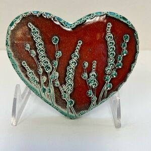 Studio art, heart, wall hanging period artist signed, beautiful!